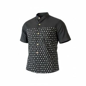 Nat Nast American Fit Men's 100% Silk Button Down Black Size Small